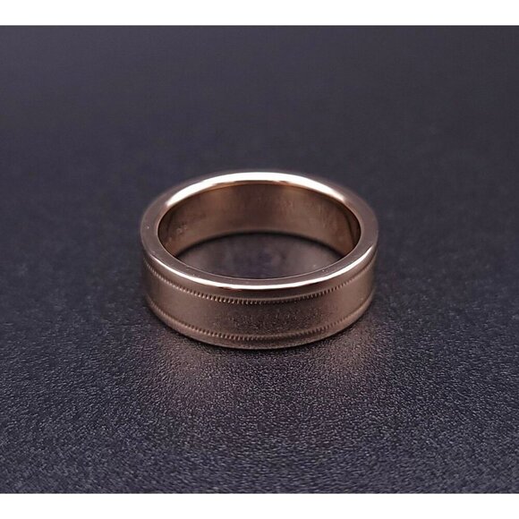 Tiffany & Co 18kt Rose Gold Together Double Milgrain 6mm Wedding Band Size 6.5 - Picture 12 of 15